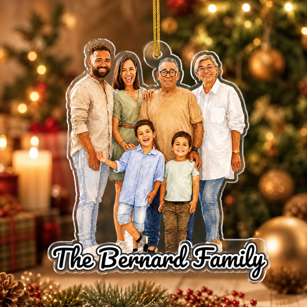 Personalized Family Photo Christmas Ornament product image 5 of 5
