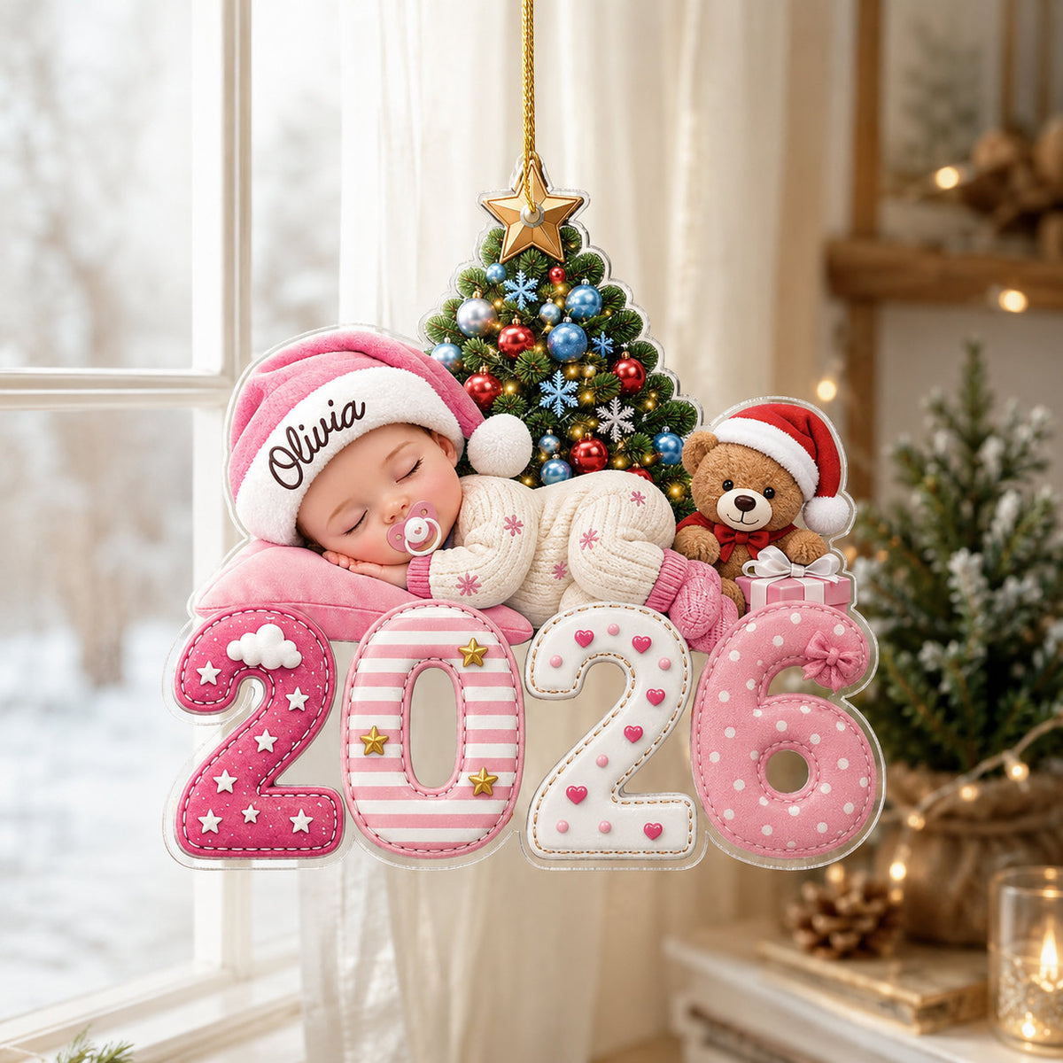 Personalized Baby First Christmas 2026 Ornament