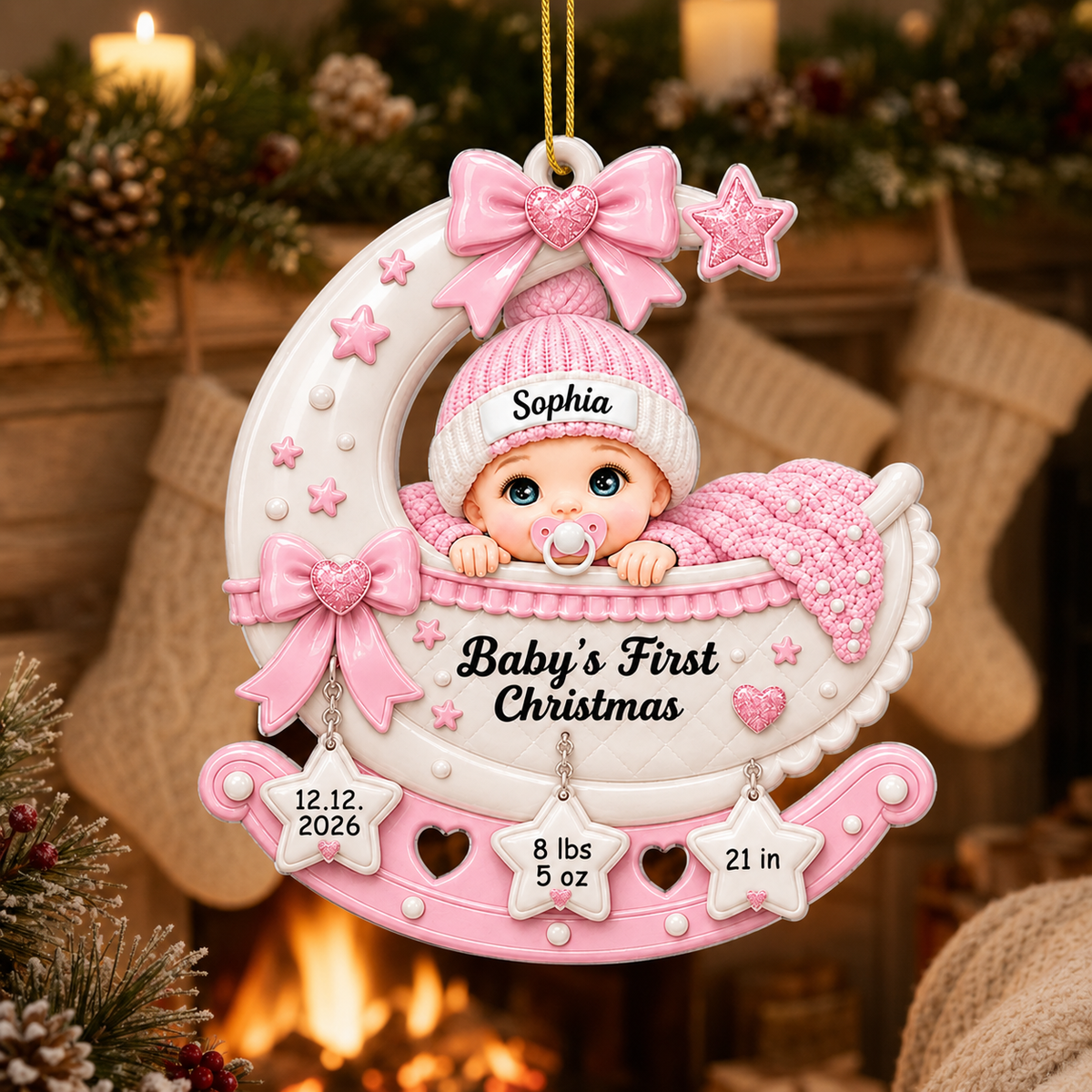 Personalized Baby First Christmas Ornament product image 5 of 5
