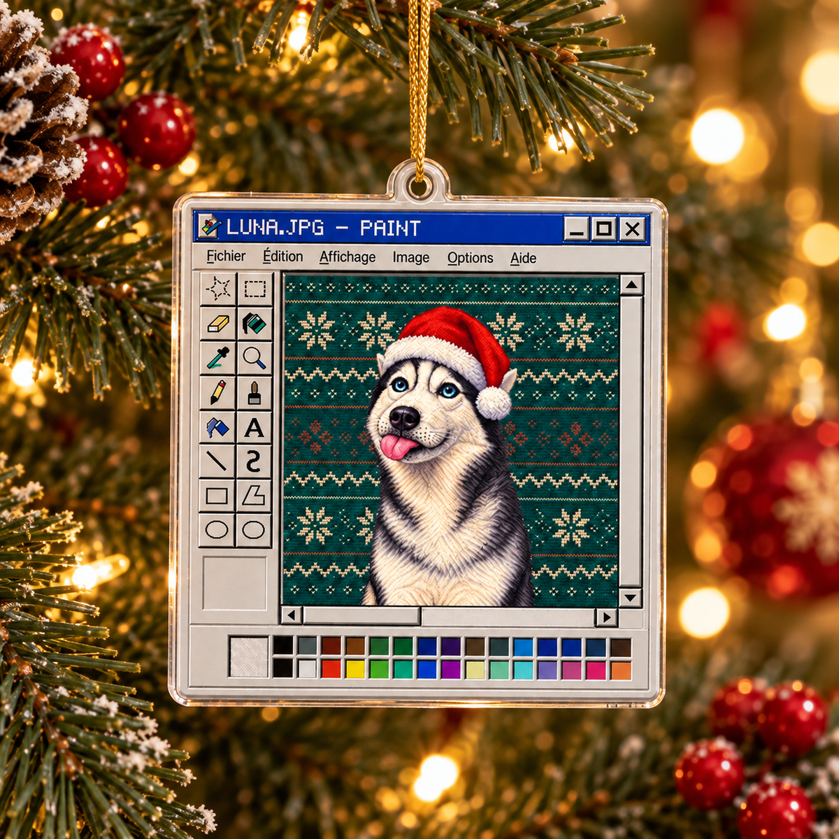 Personalized Pet Photo Christmas Ornament, Dog Ornament