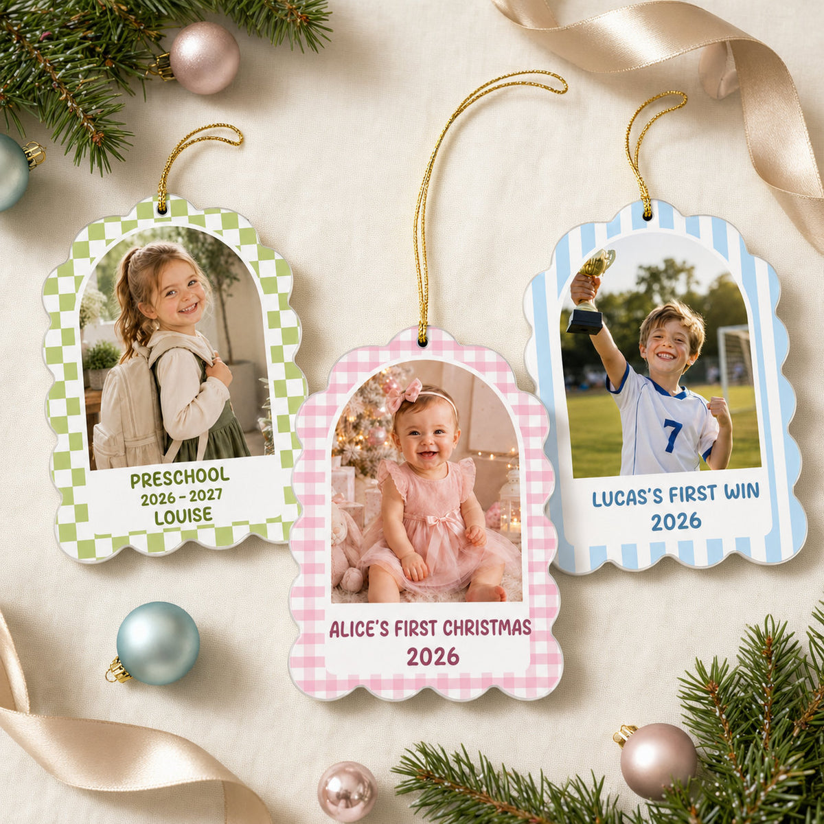 Personalized Kids Photo Christmas Acrylic Ornament