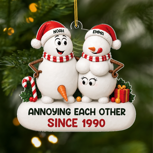Personalized Snowman Couple Christmas Ornament