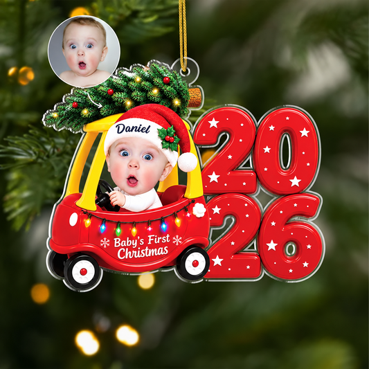 Personalized Baby First Christmas Car Ornament