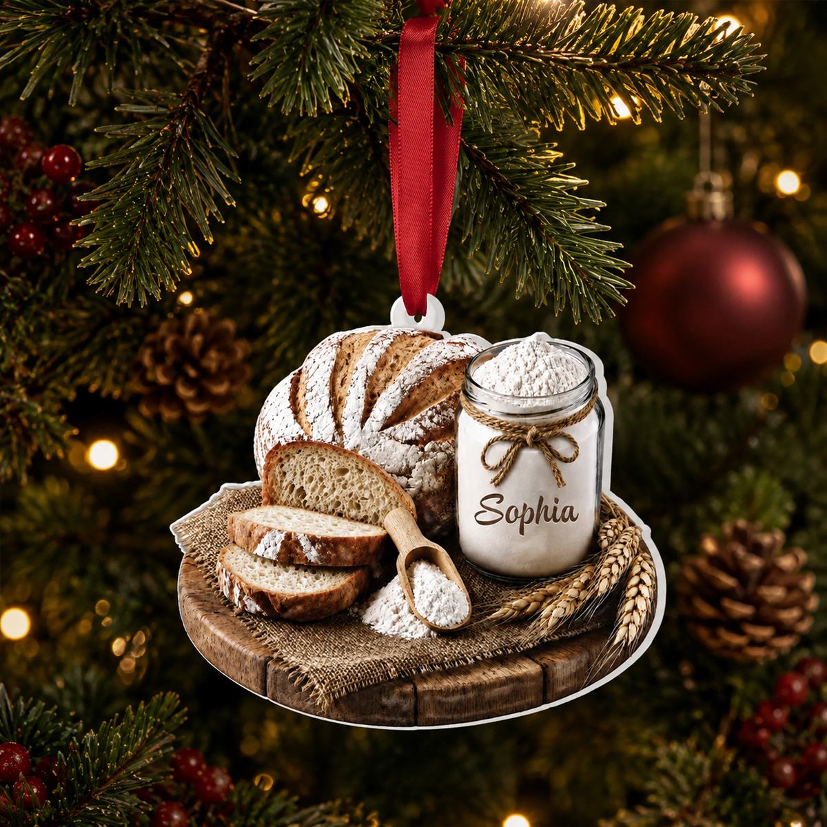 Personalized Baker Christmas Ornament design example