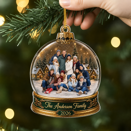 Personalized Family Snow Globe Christmas Ornament
