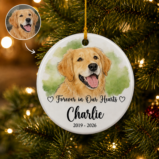 Personalized Pet Memorial Photo Ornament – Dog or Cat product image 2 of 7