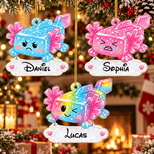 Personalized Cute Axolotl Christmas Ornament, Christmas Gift