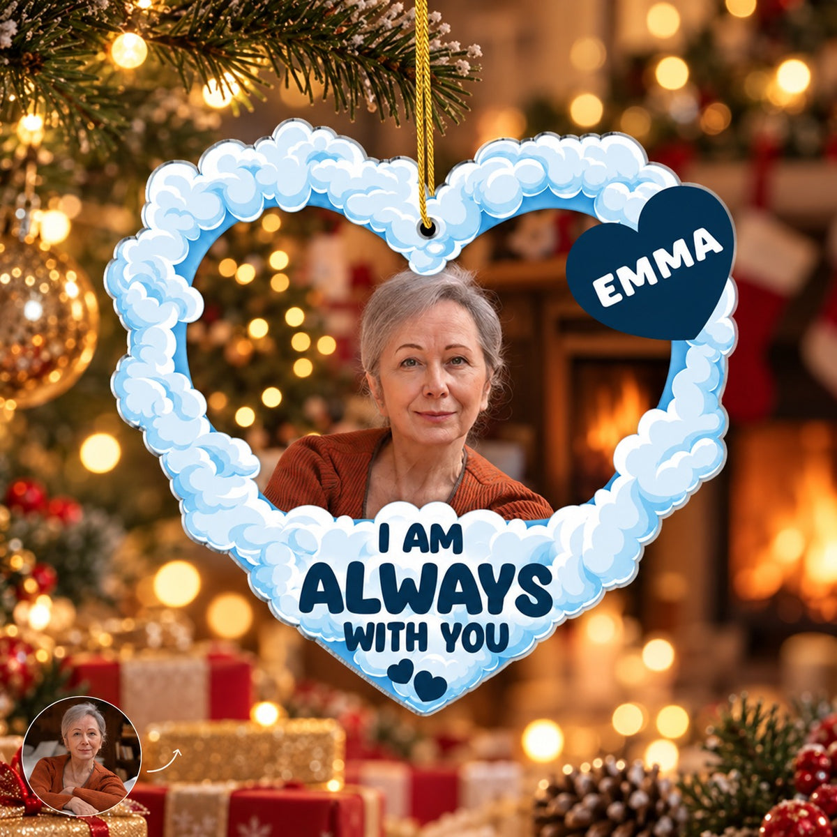 Personalized Memorial Photo Christmas Ornament for Loved Ones
