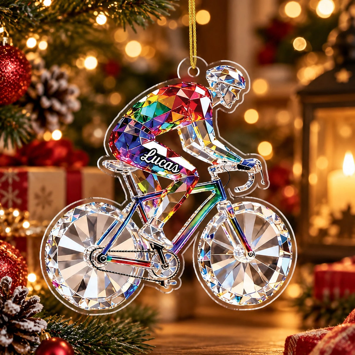 Personalized Cyclist Christmas Ornament, Christmas Gift