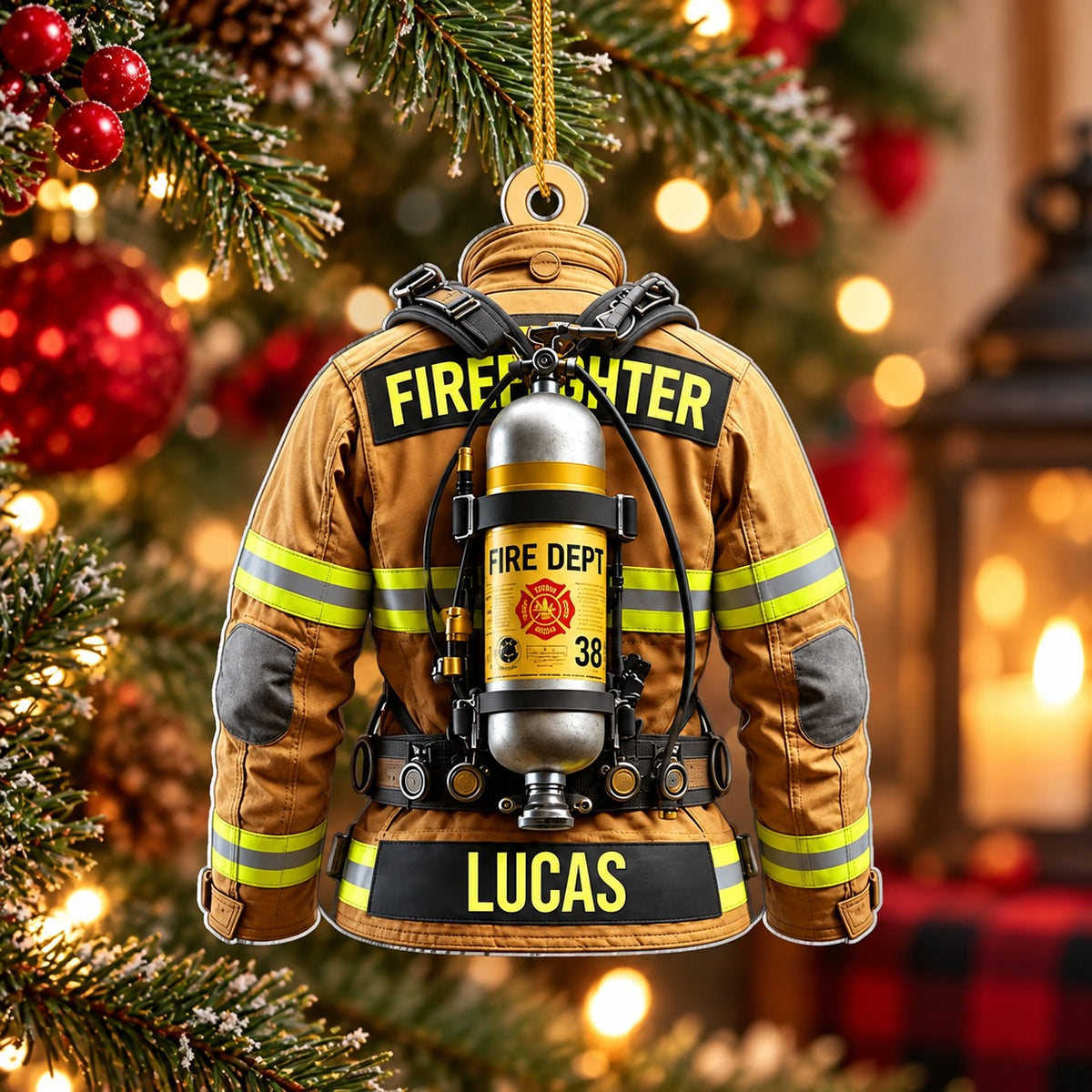 Personalized Firefighter Christmas Ornament, Christmas Gift