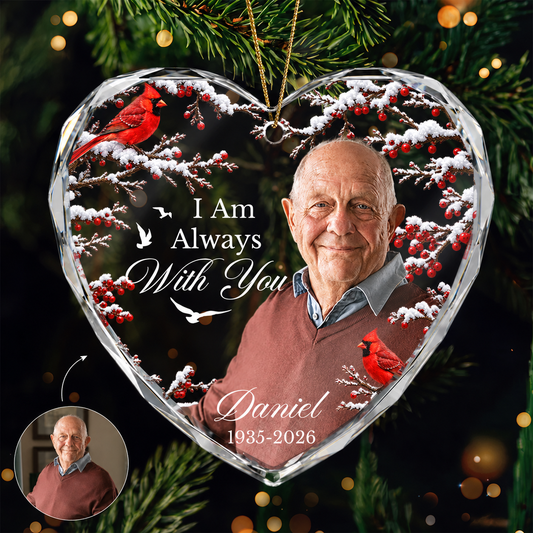 Personalized Memorial Glass Ornament with Photo, Ceramic Ornament