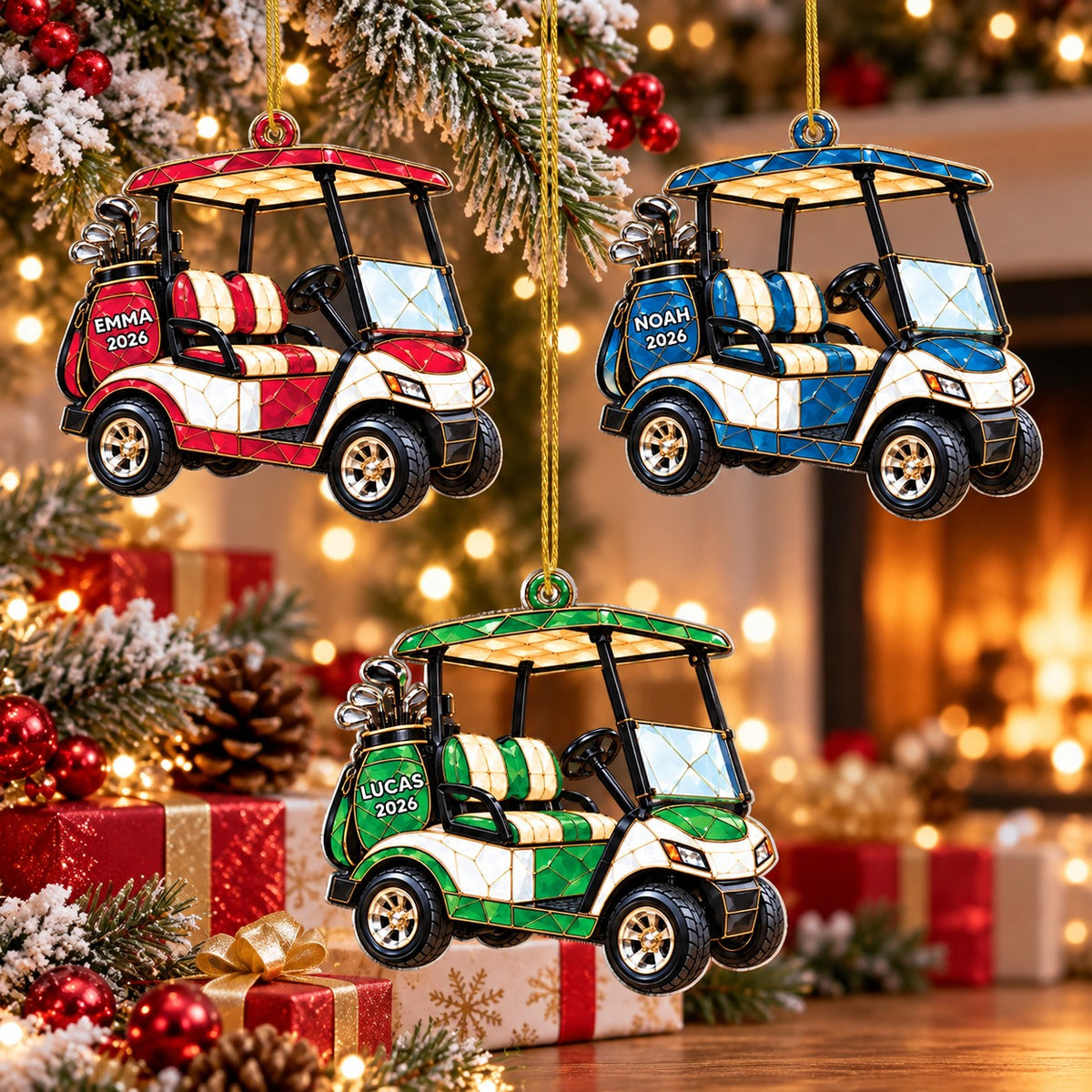 Personalized Golf Cart Christmas Ornament, Christmas Gift