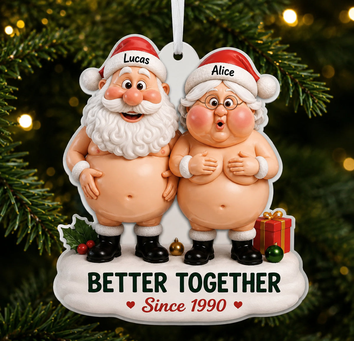 Personalized Funny Couple Christmas Ornament