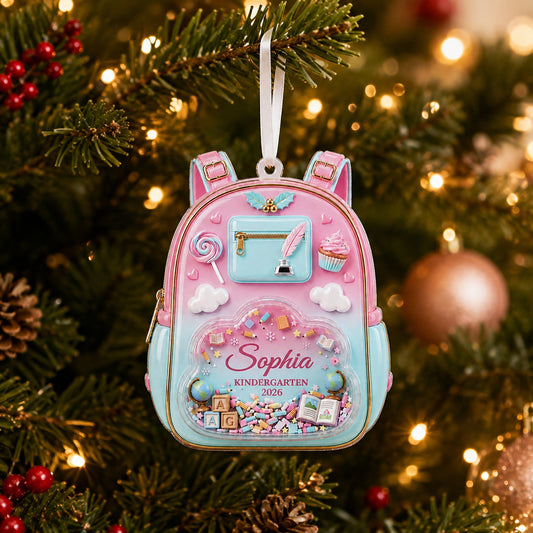 Personalized Kindergarten Backpack Christmas Ornament