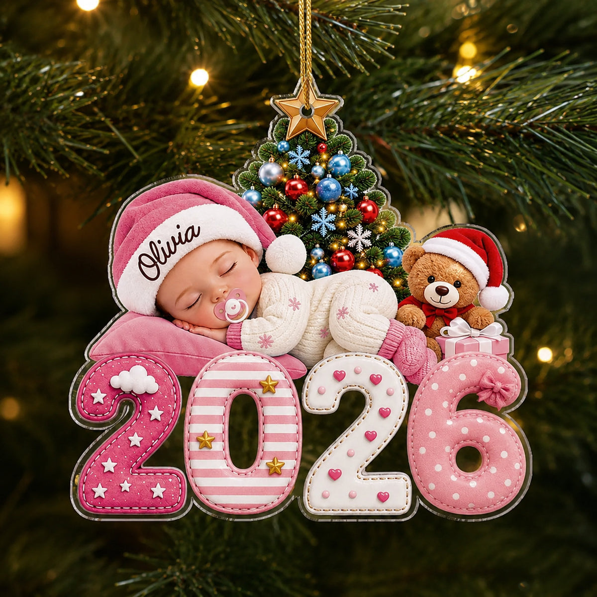 Personalized Baby First Christmas 2026 Ornament