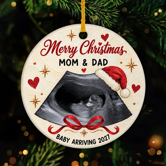 Personalized Pregnancy Announcement Christmas Ornament