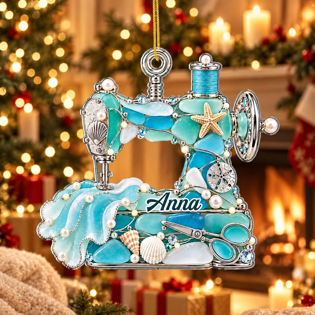 Personalized Sewing Machine Christmas Ornament for Sewing Lovers