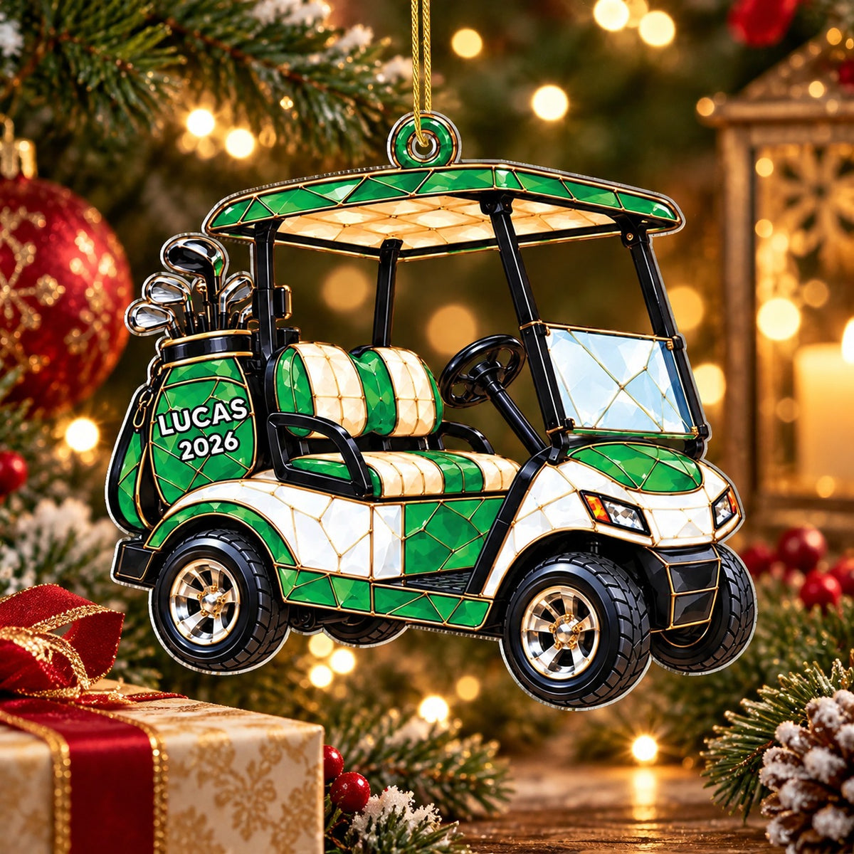 Personalized Golf Cart Christmas Ornament, Christmas Gift