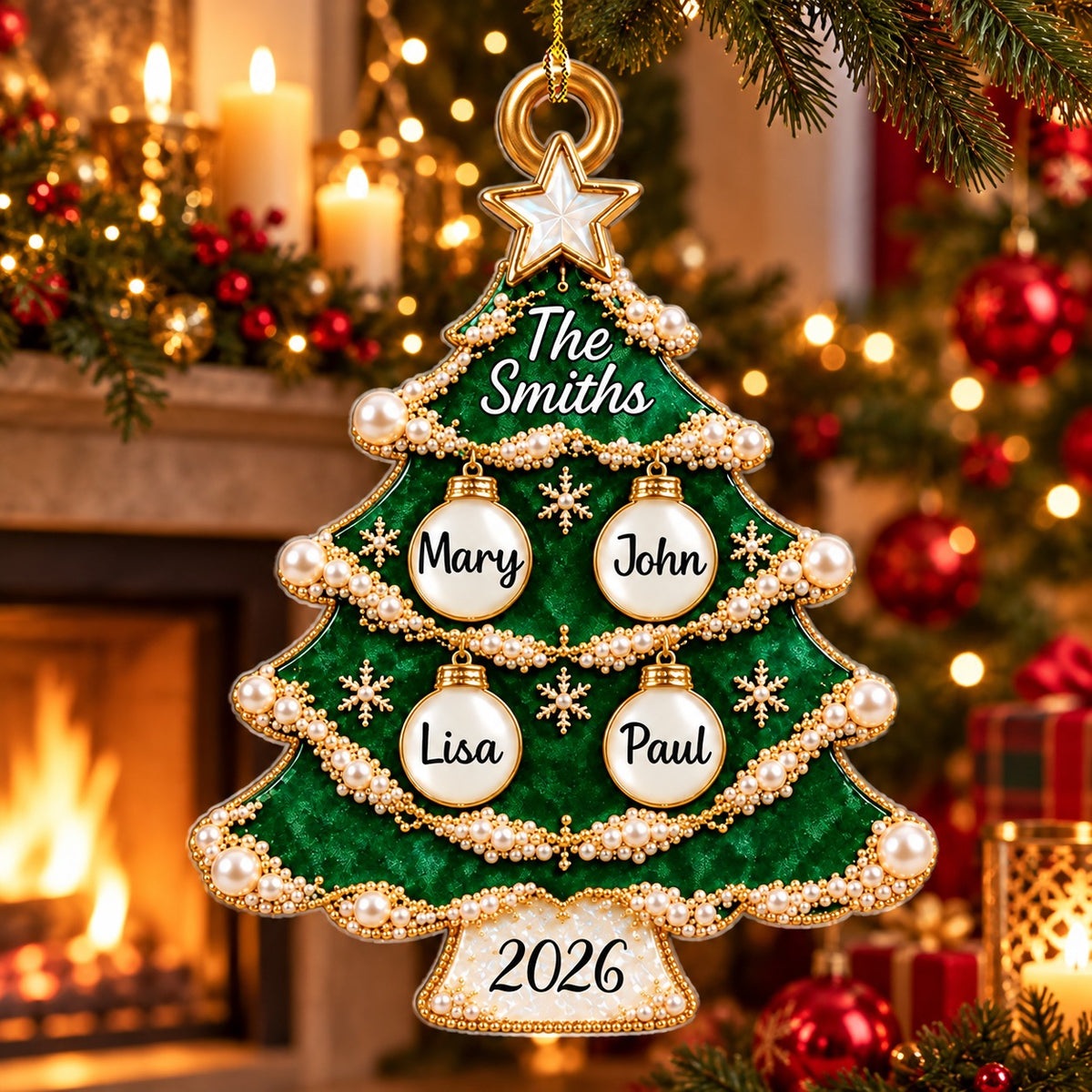 Personalized Family Christmas Tree Ornament, Christmas Gift