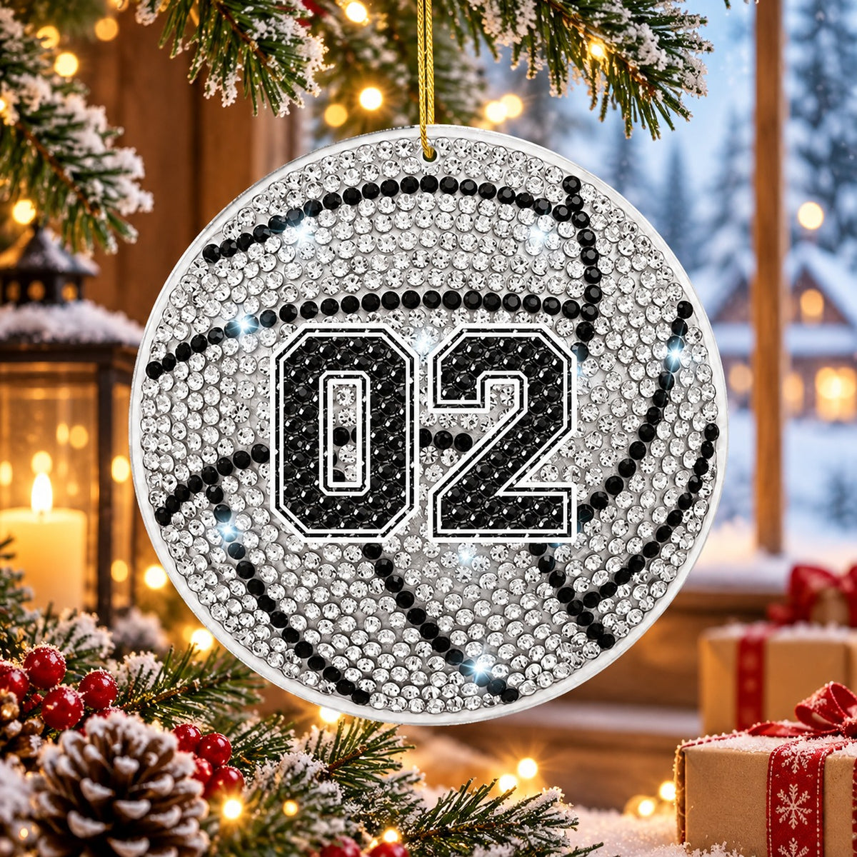 Personalized Sports Ball Christmas Ornament with Jersey Number