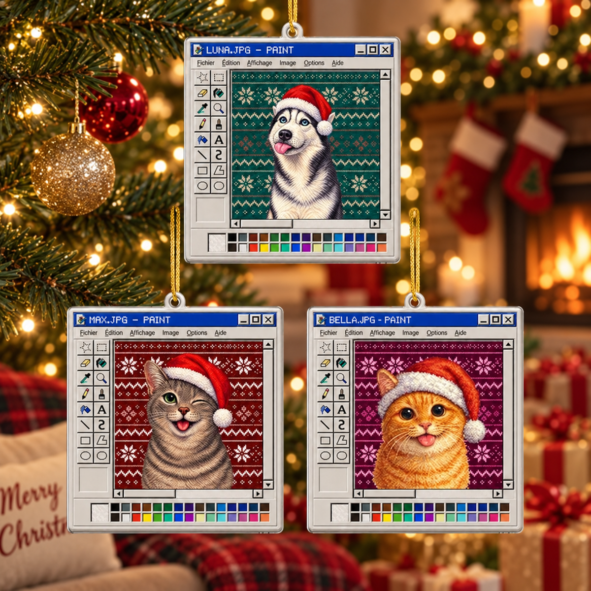 Personalized Pet Photo Christmas Ornament, Dog Ornament