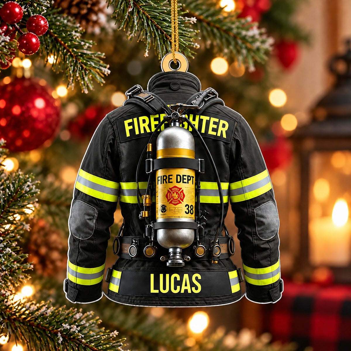 Personalized Firefighter Christmas Ornament, Christmas Gift