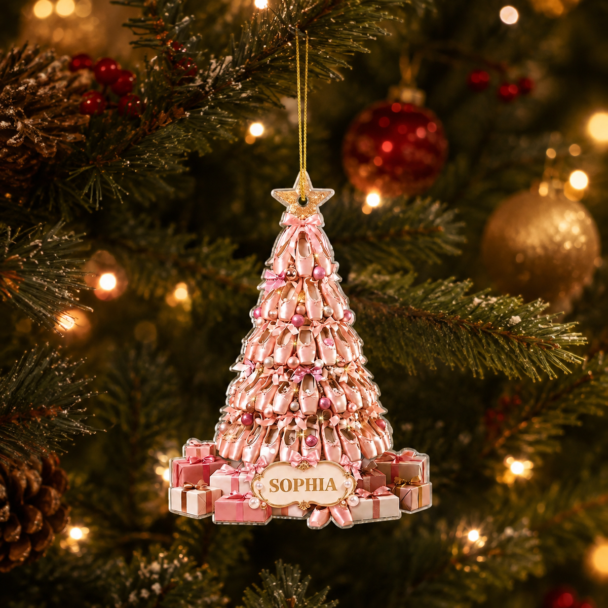 Personalized Ballerina Christmas Acrylic Ornament