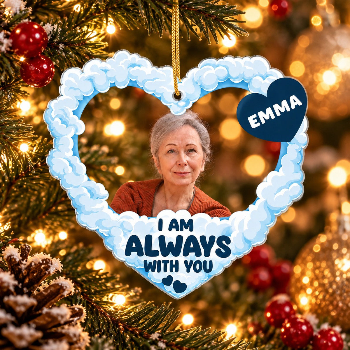 Personalized Memorial Photo Christmas Ornament for Loved Ones