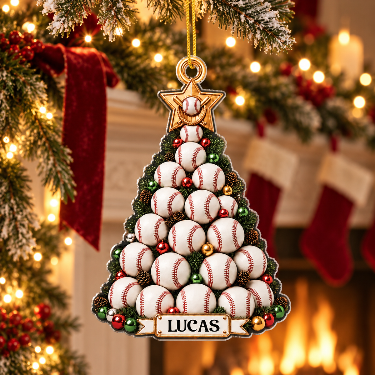Personalized Golf Ball Christmas Tree Ornament