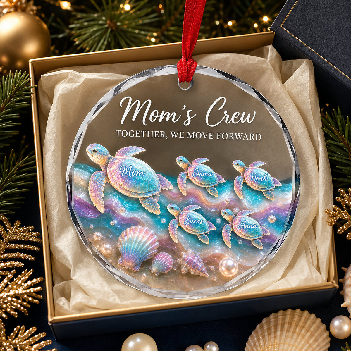 Personalized Mom Turtle Family Ornament product image 2 of 3