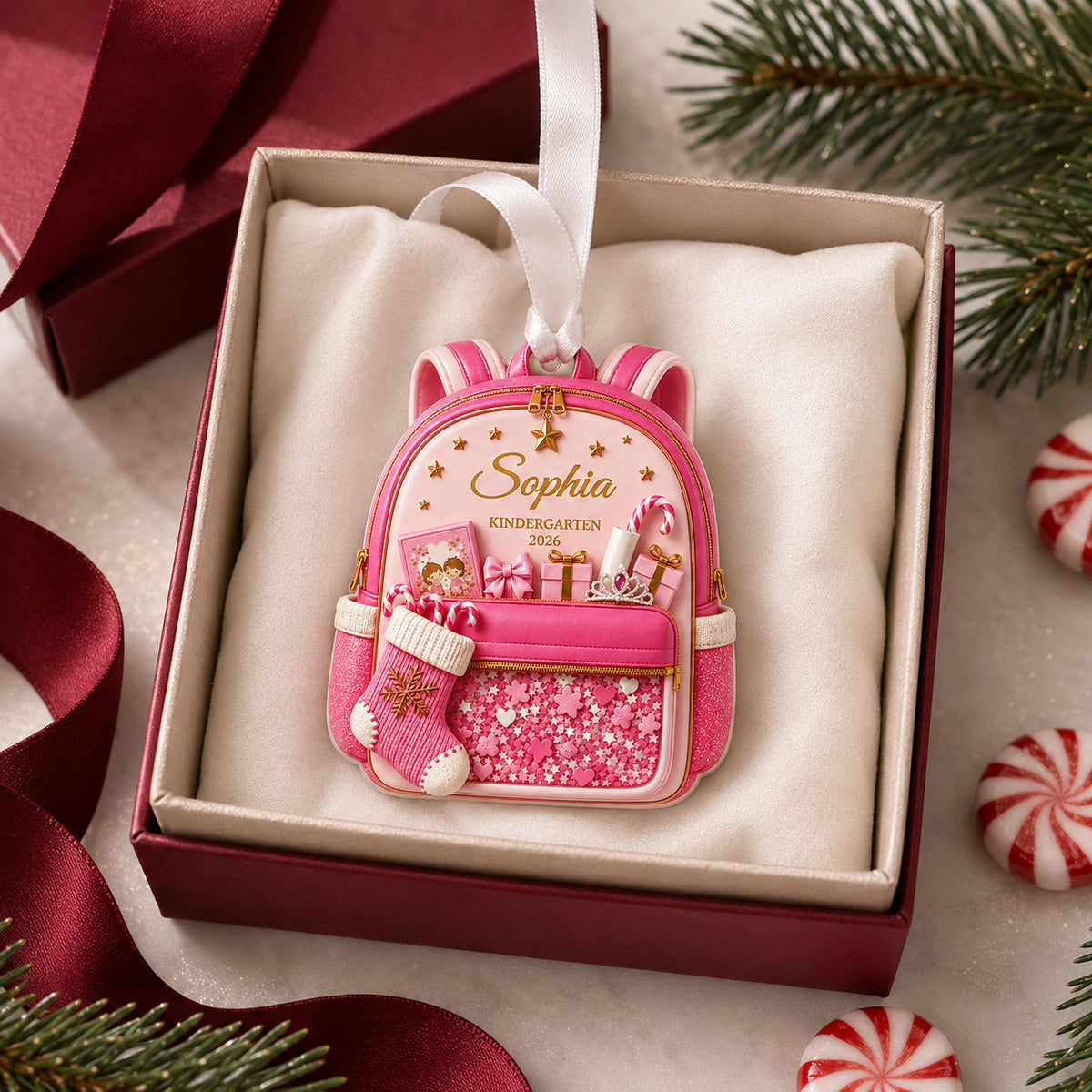 Personalized Kindergarten Backpack 2 Layer Ornament product image 4 of 5