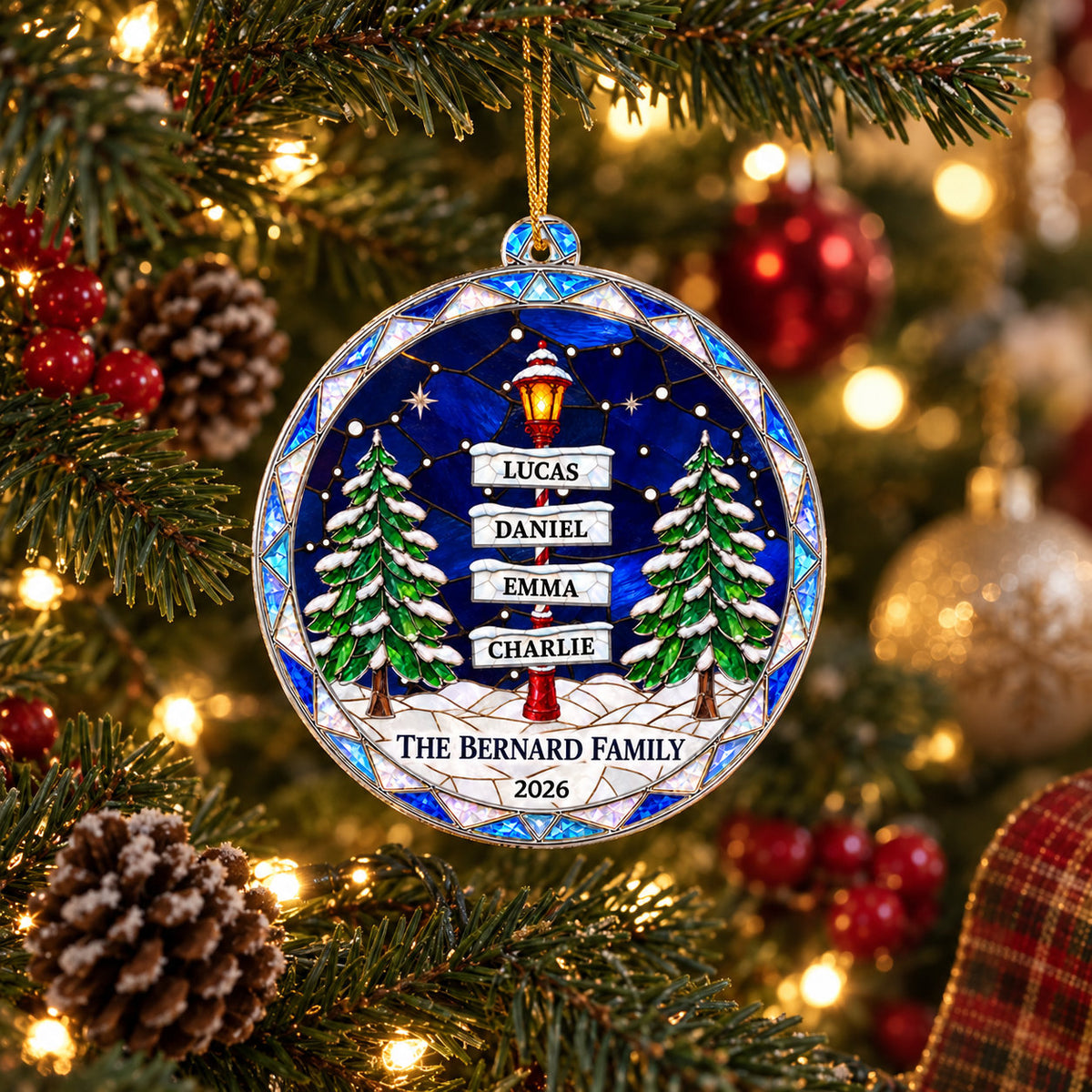 Personalized Family Signpost Christmas Ornament