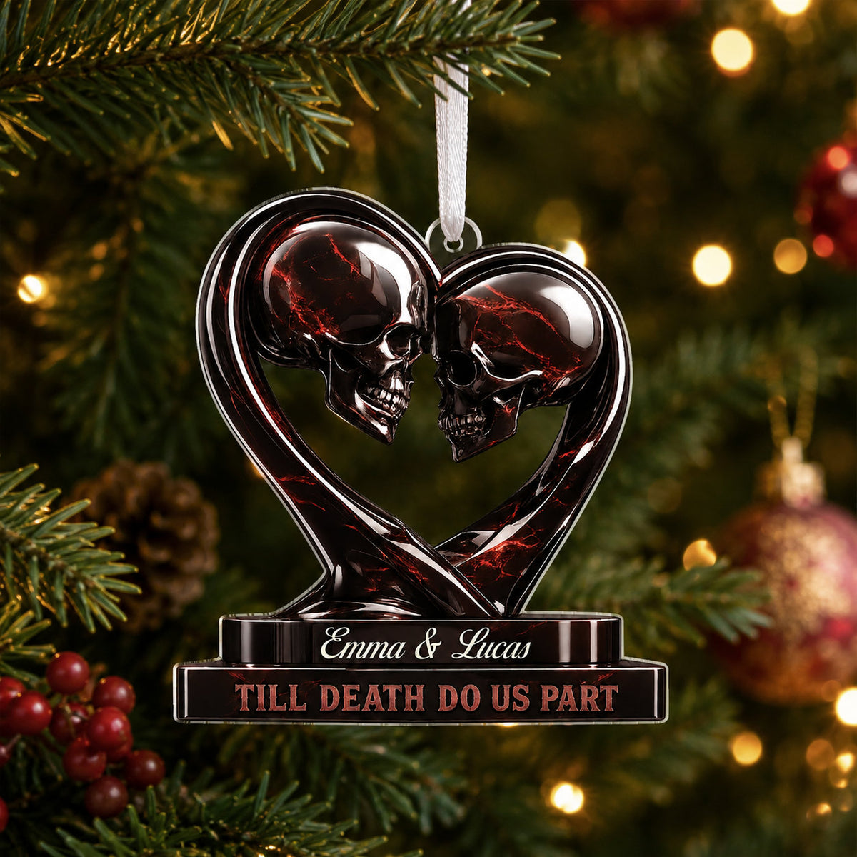 Personalized Gothic Couple Christmas Ornament