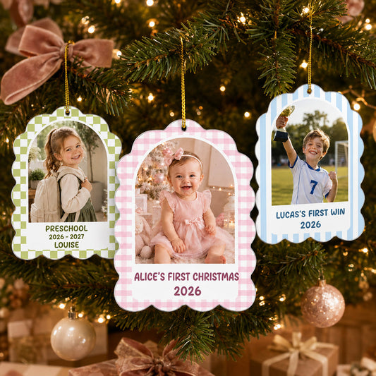 Personalized Kids Photo Christmas Acrylic Ornament