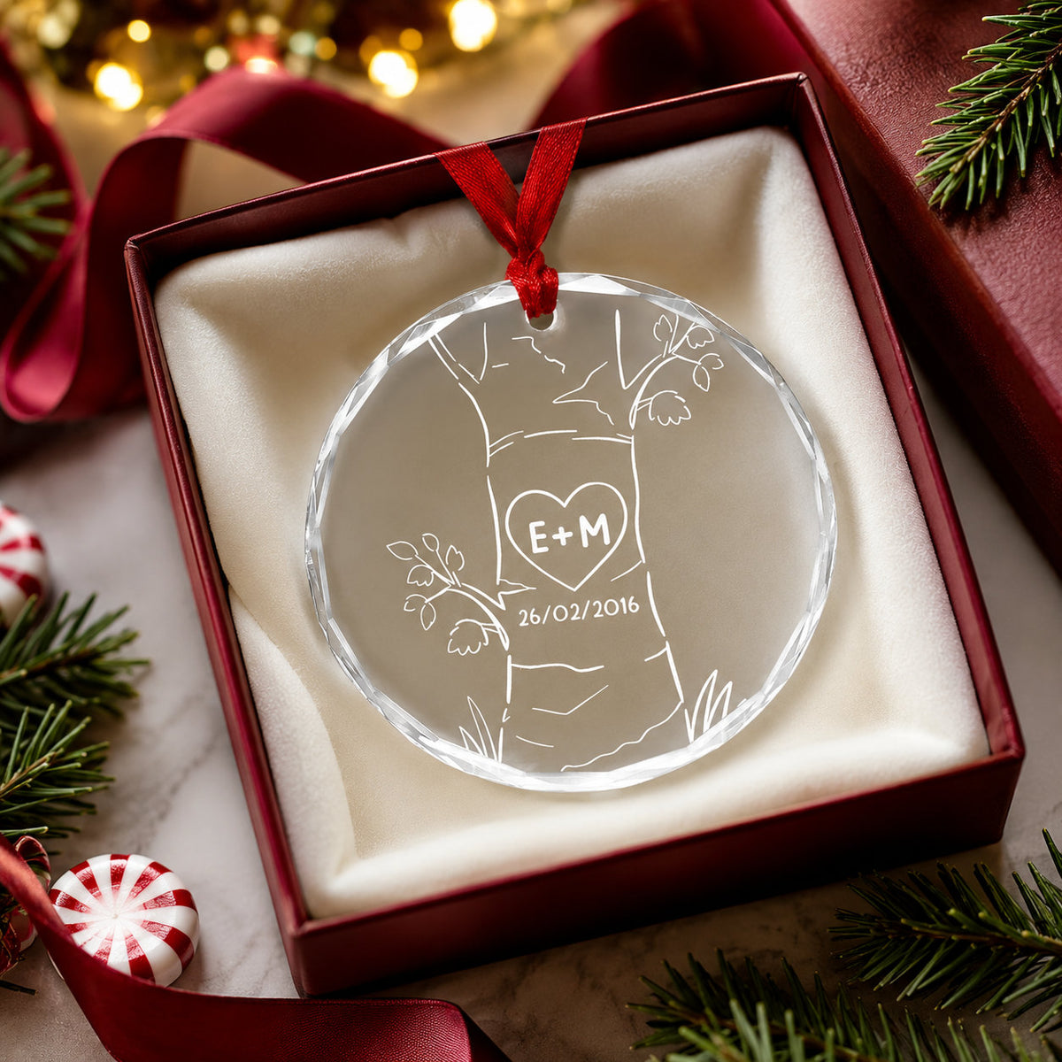Personalized Couple Anniversary Christmas Ornament