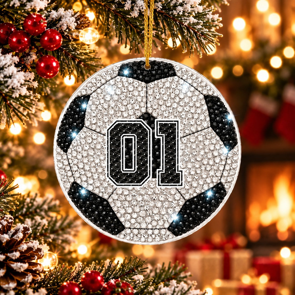 Personalized Sports Ball Christmas Ornament with Jersey Number