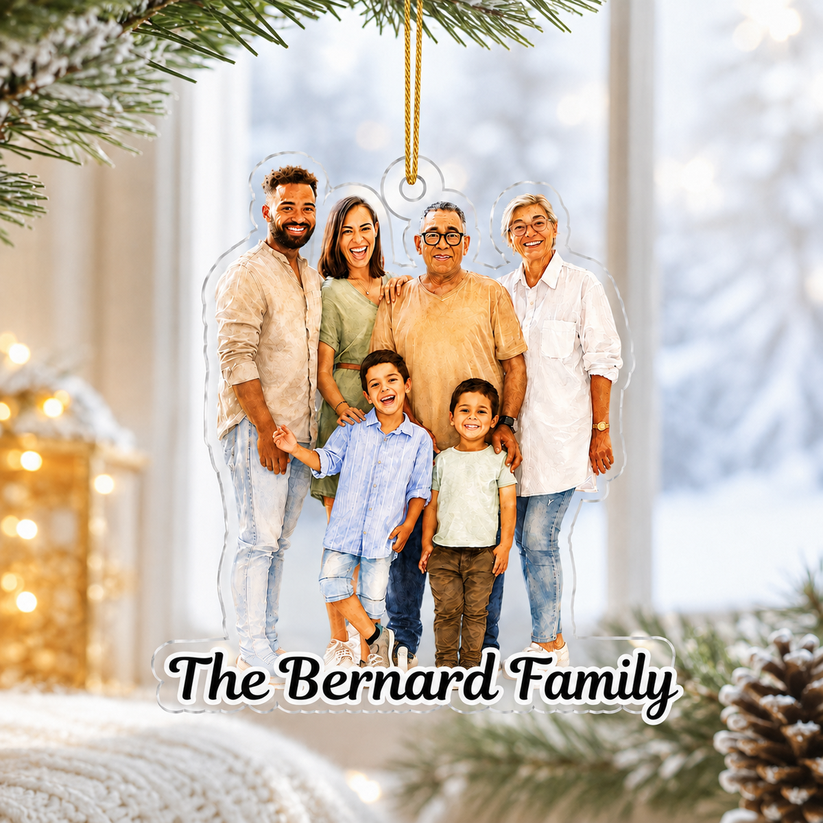 Personalized Family Photo Christmas Ornament product image 3 of 5