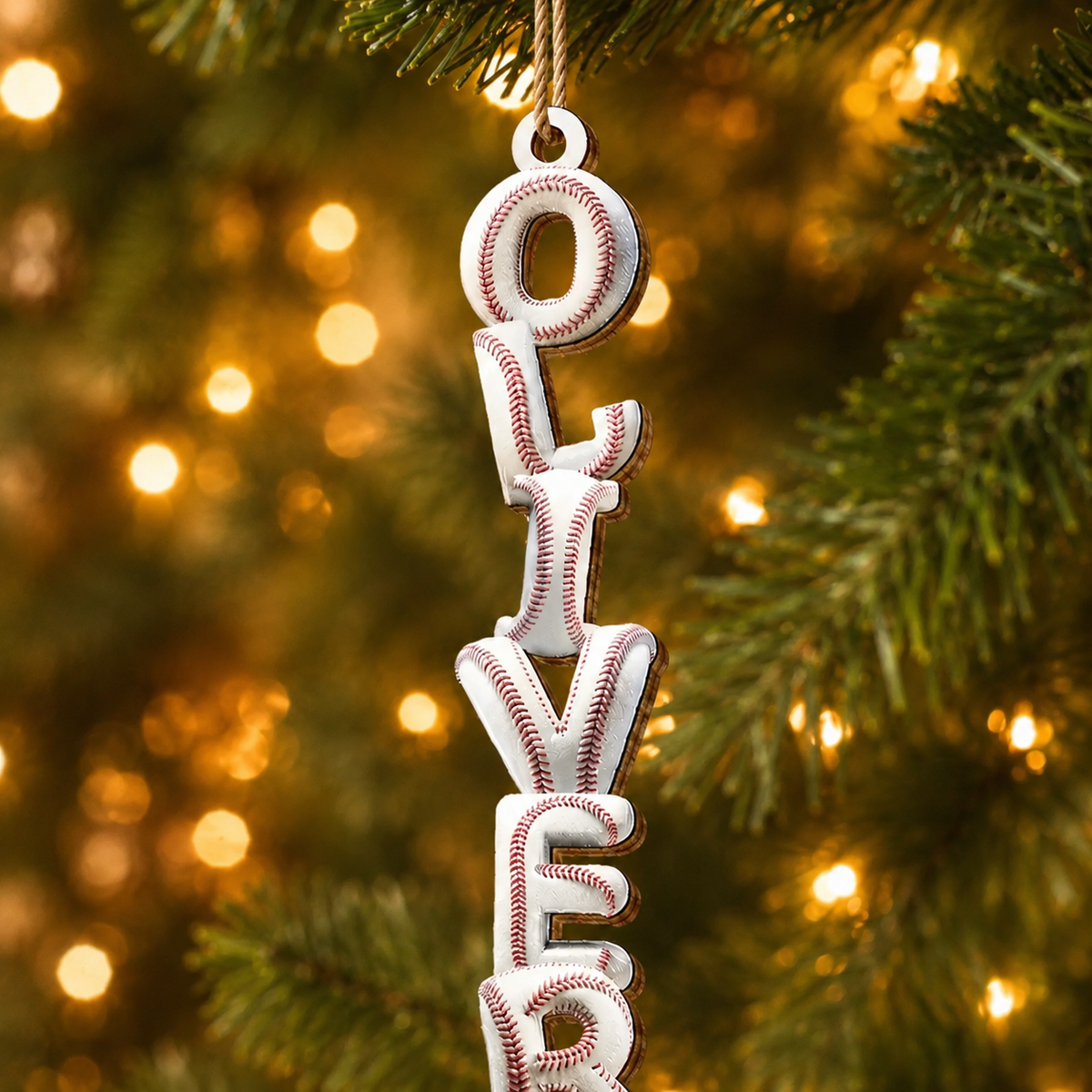 Personalized Sports Name Christmas Ornament for Kids