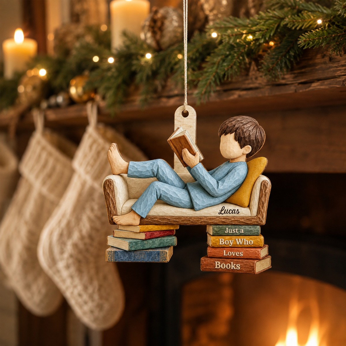 Personalized Book Lover 2 Layer Christmas Ornament product image 4 of 5