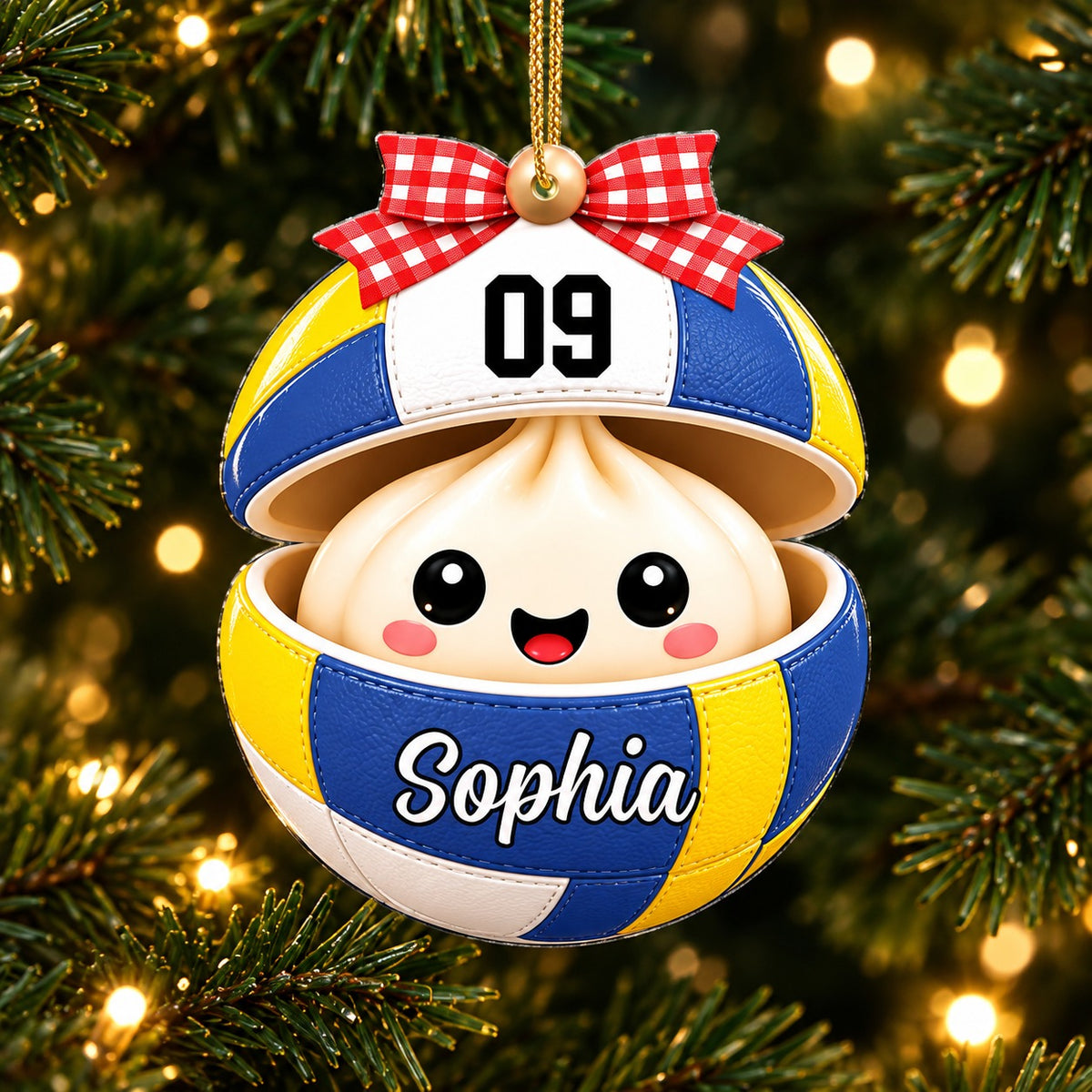 Personalized Sports Dumpling Christmas Ornament with Custom Name