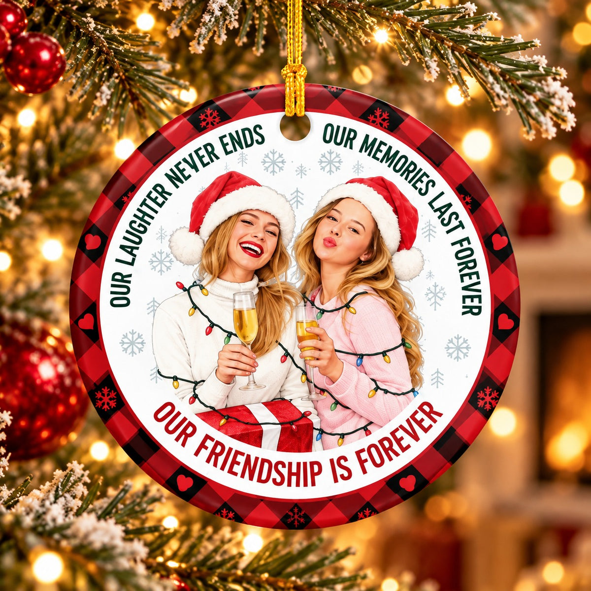 Personalized Best Friends Photo Christmas Ornament Gift