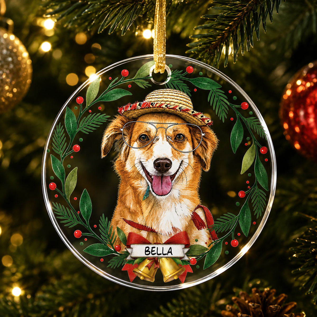 Personalized Pet Photo Christmas Ornament – Dog or Cat product image 4 of 8