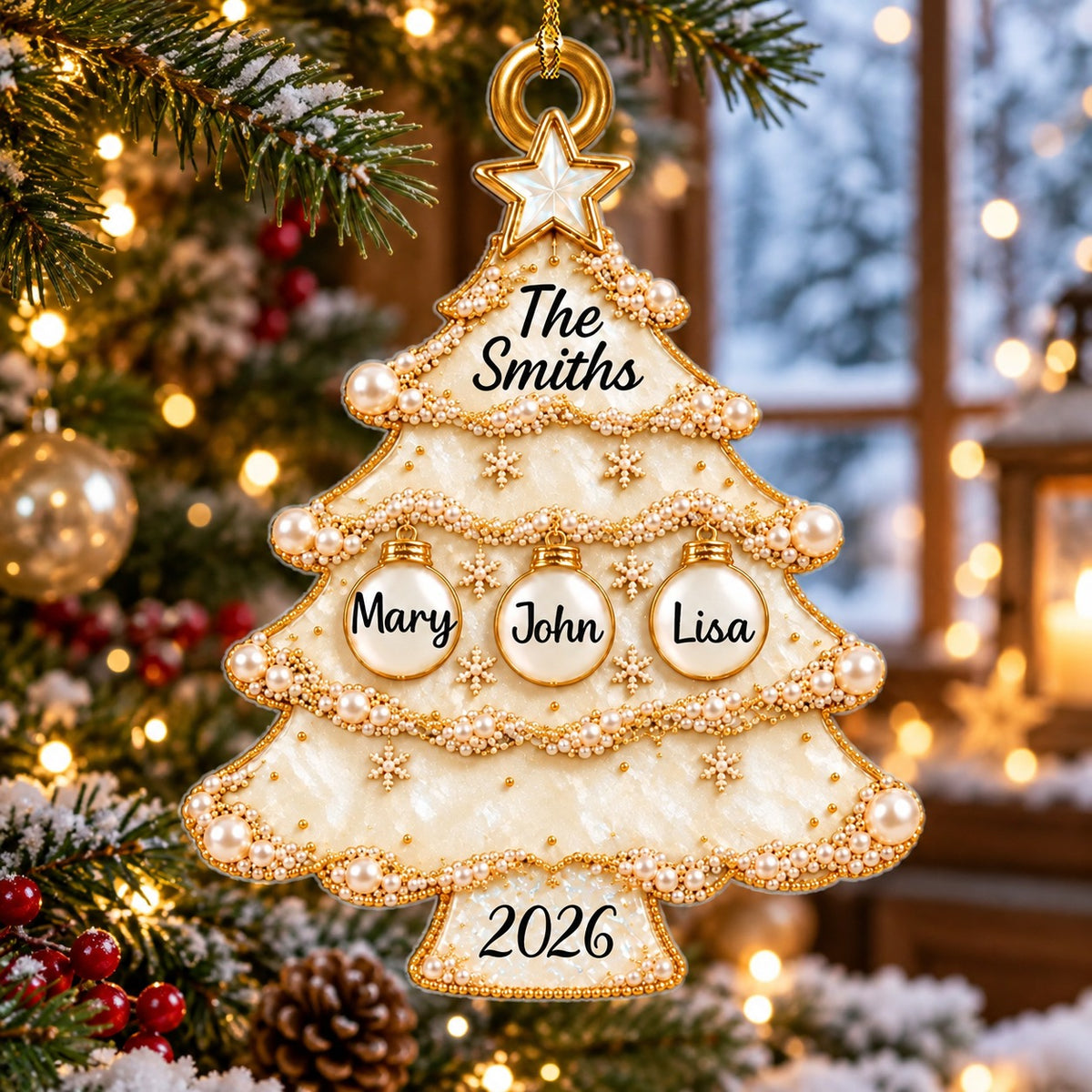 Personalized Family Christmas Tree Ornament, Christmas Gift