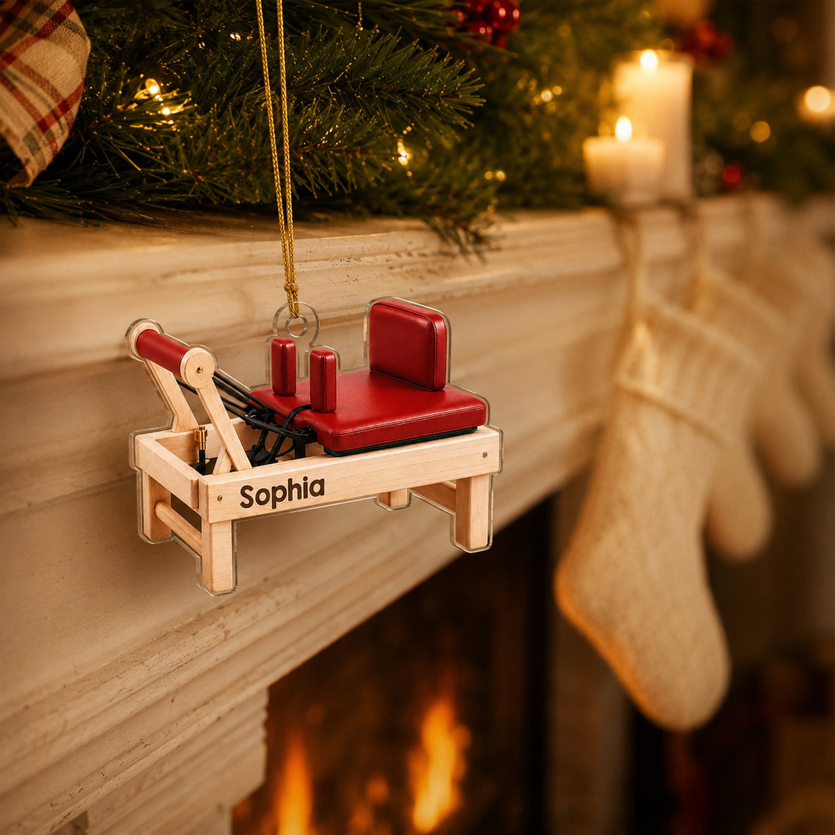 Personalized Pilates Reformer Christmas Ornament product image 3 of 5