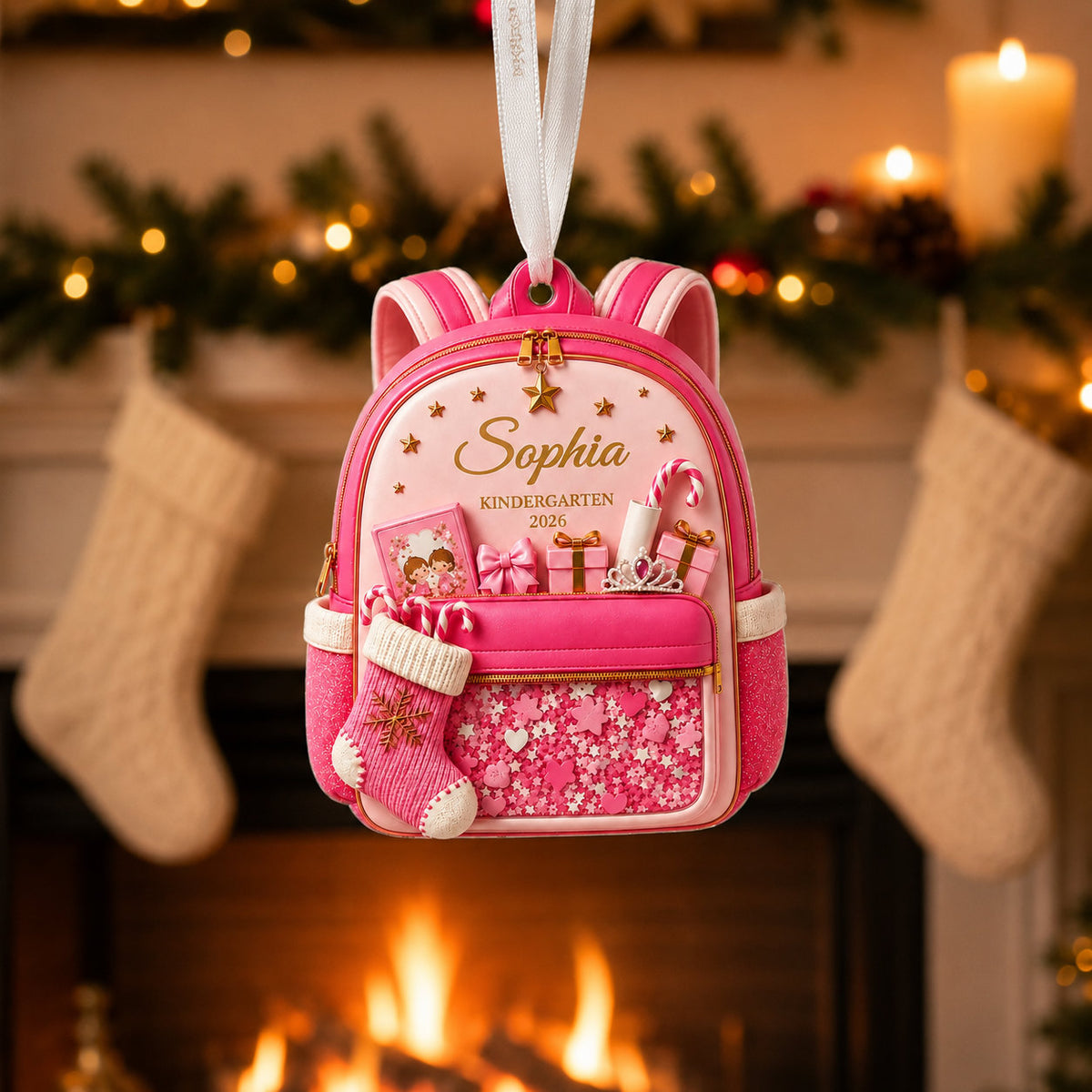 Personalized Kindergarten Backpack 2 Layer Ornament product image 2 of 5