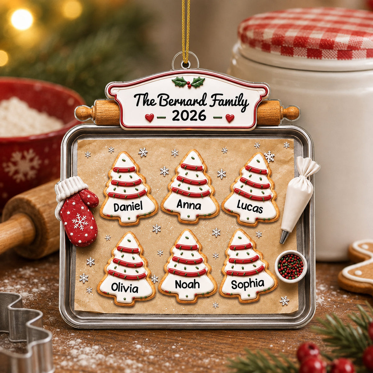 Personalized Family Cookie 2 Layer Christmas Ornament product image 3 of 4