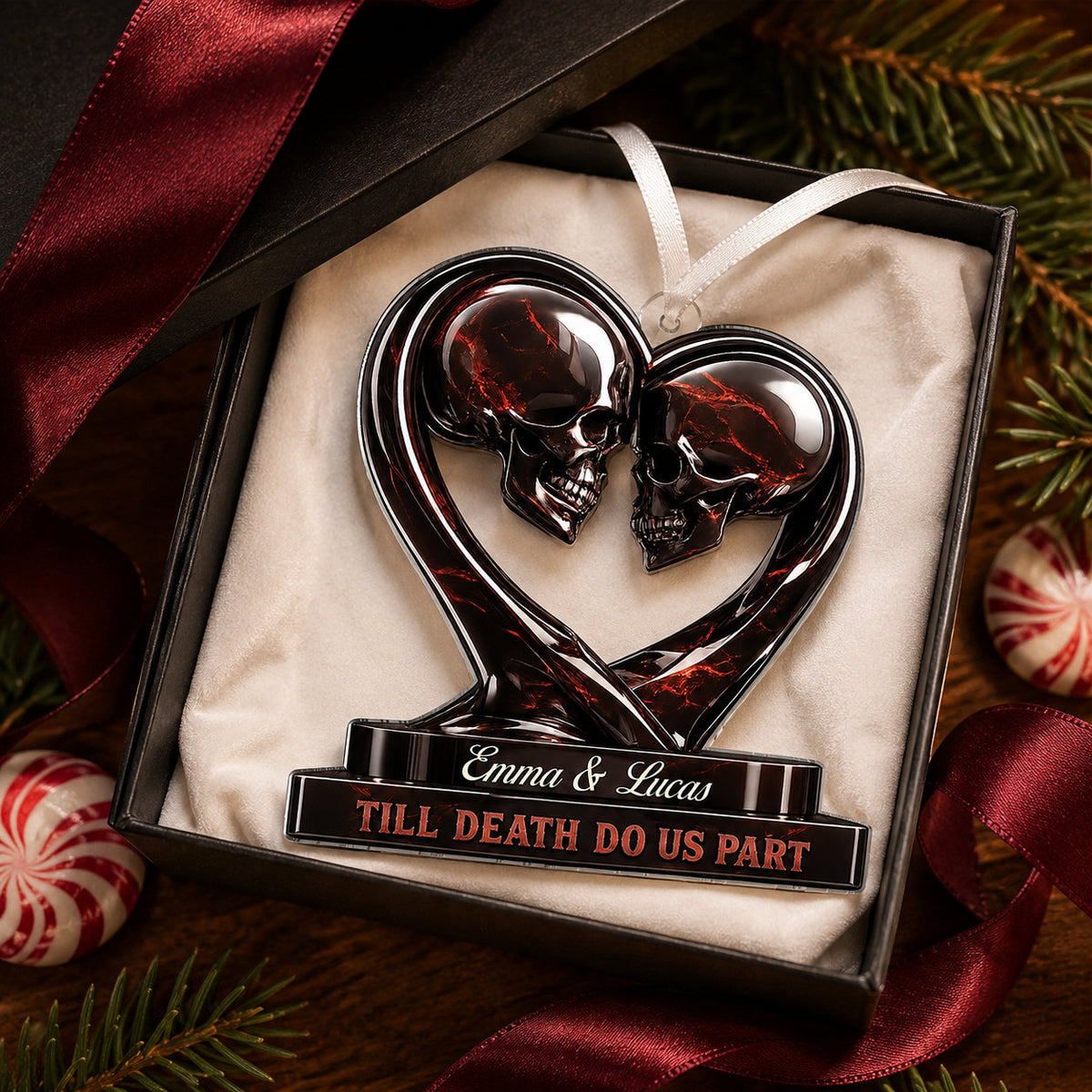 Personalized Gothic Couple Christmas Ornament