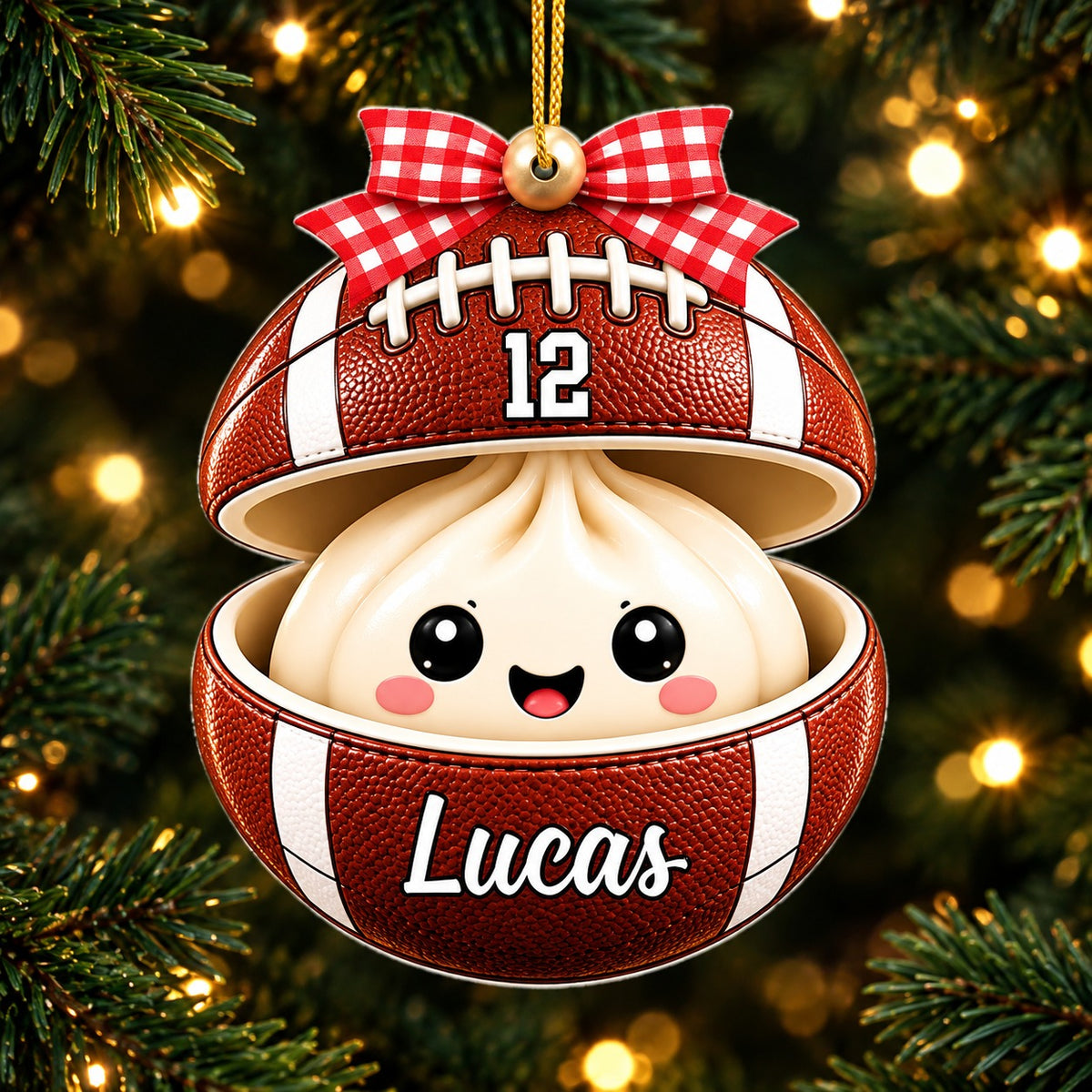 Personalized Sports Dumpling Christmas Ornament with Custom Name