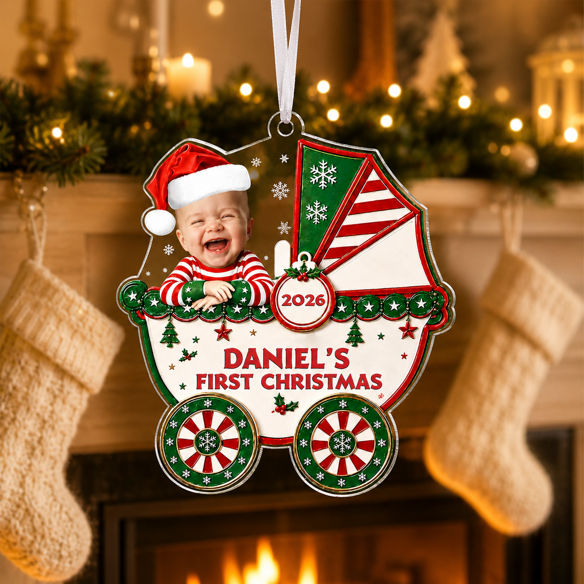 Personalized Baby First Christmas Stroller Ornament product image 4 of 5