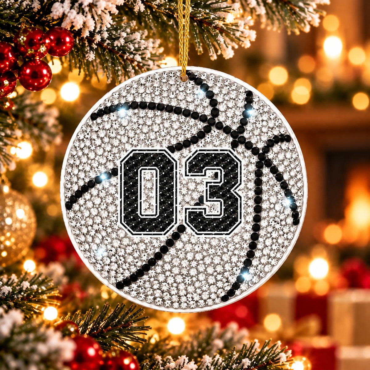 Personalized Sports Ball Christmas Ornament with Jersey Number